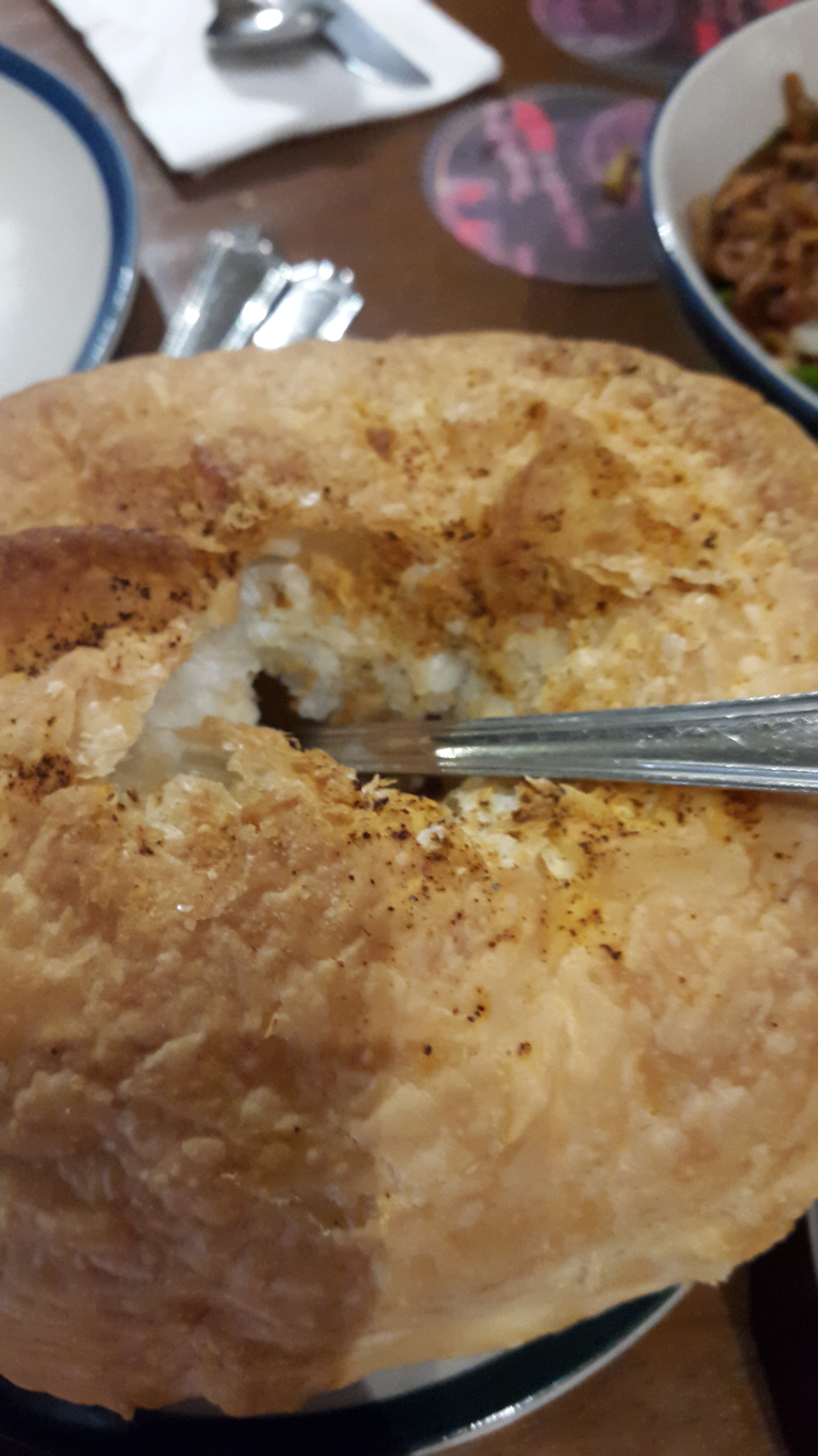 Chicken ishtew with its purdah of puff pastry 